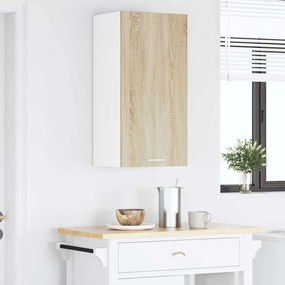 vidaXL Κρεμαστό ντουλάπι Σομόνα Δρυς και Λευκό 40 x 31 x 80 εκ.