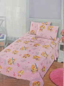 Bonsai Home Σετ Σεντόνια 3 Τμχ Μονά 160x260 Βαμβακερά Περκάλι 160 TC – Paw Patrol Ροζέ