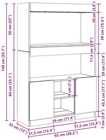 Ντουλάπι Όψη Παλαιού Ξύλου 92x33x140 εκ. Επεξεργασμένο Ξύλο - Καφέ