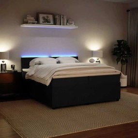 vidaXL Κρεβάτι Boxspring με Στρώμα Μαύρο 200x200 εκ. Βελούδινο