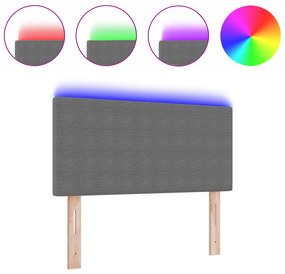 vidaXL LED Κεφαλάρια Απλό Σχέδιο Ανοιχτό Γκρι 80 εκ. Βαμβακερός Σατέν