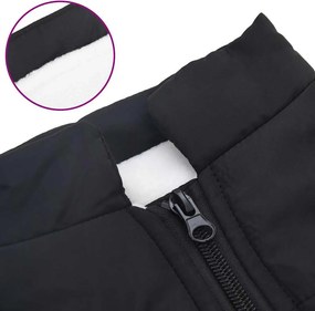 vidaXL παλτό σκύλου με ιμάντα αδιάβροχο αντανακλαστικό μαύρο L40