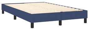 vidaXL Κρεβάτι Boxspring με Στρώμα Μπλε 120x200 εκ. Υφασμάτινο