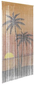 vidaXL Έντομο κουρτίνα πόρτας Palm Tree Print 90x220 cm Μπαμπού