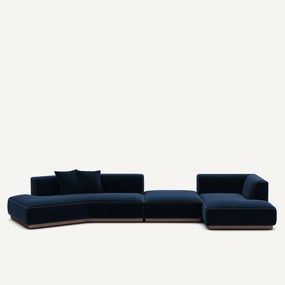 Καναπές γωνία δεξιός XL από βελούδο, Jacopo