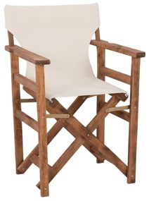 Καρέκλα - Πολυθρόνα Σκηνοθέτη ΛΗΜΝΟΣ C11518.01 Καρυδί με Εκρού Καραβόπανο 58x48x88 εκ. 58x48x88 εκ.