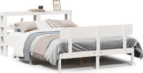 vidaXL Σκελετός Κρεβ. Χωρίς Στρώμα Λευκό 150x200 εκ Μασίφ Πεύκο