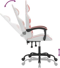 vidaXL Καρέκλα Gaming Λευκό και Ροζ από Συνθετικό Δέρμα