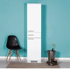 Ντουλάπα ρούχων - παπουτσοθήκη 12 ζεύγων Diamond Megapap μονόφυλλη χρώμα λευκό gloss 45x40x187εκ.