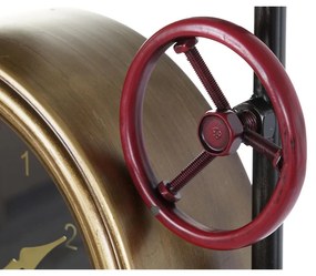 Ρολόι Τοίχου DKD Home Decor Βαλβίδες Κρυστάλλινο Χρυσό Σίδερο (50,5 x 12 x 73 cm)