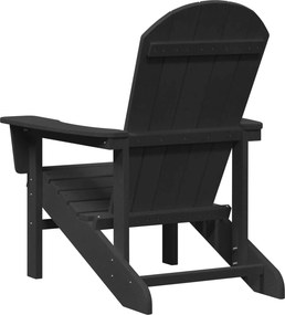 vidaXL Καρέκλα Adirondack Μαύρο HDPE