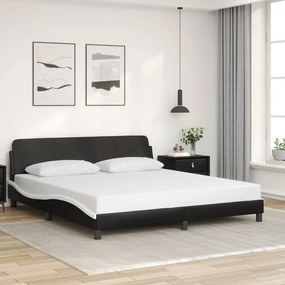 vidaXL Πλαίσιο Κρεβατιού Dover Μαύρο/Λευκό 180x200εκ.Συνθ. Δέρμα