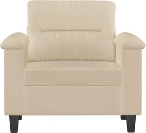vidaXL Πολυθρόνα Κρεμ 60 εκ. από Ύφασμα Μικροϊνών