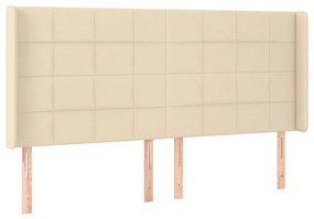 vidaXL Κεφαλάρι με Πτερύγια Κρεμ 163x16x118/128 εκ. Υφασμάτινο