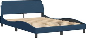 vidaXL Κρεβάτι με Στρώμα Dover Μπλε 120x200 εκ. Υφασμάτινο
