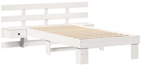 vidaXL Σκελετός Κρεβατιού Λευκό 80 x 200 cm Μασίφ ξύλο πεύκου
