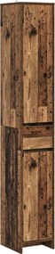 vidaXL Ντουλάπι Μπάνιου Παλαιωμένο ξύλο 30 x 33 x 190 εκ.