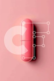 Intra Συλλεκτικό Ξύλινο Παζλ Plywood  4mm - Ροζ χάπι σε πορτοκαλί φόντο Σε Ξύλινο Κουτί - Διαστάσεις Puzzle: 10x10 cm – 25 κομμάτια