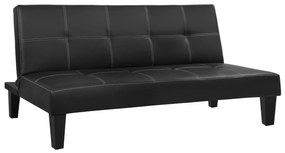 Sofa/Bed 3 seater  Black PU with details 186x90x82