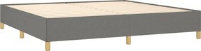 vidaXL Κρεβάτι Boxspring με Στρώμα Σκούρο Γκρι 200x200 εκ. Υφασμάτινο