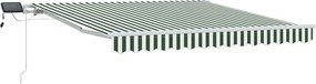 vidaXL Αναδιπλούμενη τέντα Πράσινο και Λευκό 350 x 250 εκ