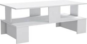 Τραπέζι σαλονιού Olly pakoworld λευκό 120x60x47εκ