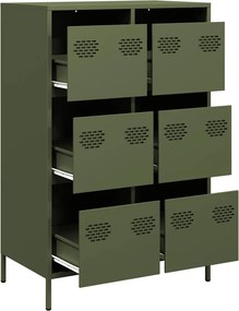 vidaXL Ντουλάπι Πράσινο Λαδί 68x39x101,5 εκ. από Ατσάλι