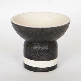 Διακοσμητικό Μπωλ 752-20296 18x18x15,5cm Black-White Estheti Home Cement