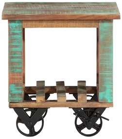 vidaXL Τραπεζάκι με Τροχούς 40x40x42 εκ. από Μασίφ Ανακυκλωμένο Ξύλο