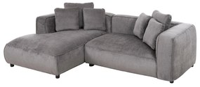 CORNER SOFA (LEFT) 3-SEATER GRACE  GREY FABRIC 252x105-160x70-90Hcm.