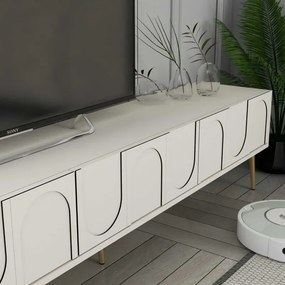 Stewehome Σαλόνι 3 τεμαχίων Κρέμα / Χρυσό 105x60x33.6 cm