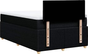 vidaXL Κρεβάτι Boxspring με Στρώμα Μαύρο 120x190 εκ. Υφασμάτινο