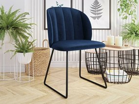 Καρέκλα Comfivo 101, Μαύρο, Μπλε, 80x52x58cm, 8 kg, Ταπισερί, Μεταλλικά | Epipla1.gr