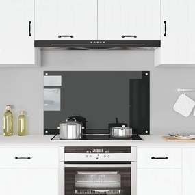 vidaXL Πλάτη Κουζίνας Μαύρη 100 x 60 εκ. από Ψημένο Γυαλί