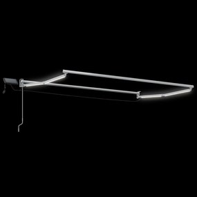 vidaXL Χειροκίνητη αναδιπλούμενη τέντα με LED 3,5 x 2 m