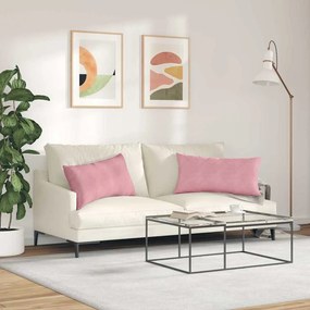 vidaXL Μαξιλάρι Καναπέ 2 τμχ. Βελούδο Ροζ 80 x 40 cm