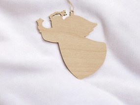 Σετ των 3 Intra απο ξύλο plywood 3mm-4mm πάχος – Χριστουγεννιάτικο στολίδι με δάδα κρατώντας άγγελο 10x10 cm INTRAVECTRY-MY548472