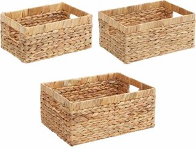 vidaXL Καλάθια Αποθήκευσης 3 pcs Φυσικό Υάκινθος νερού
