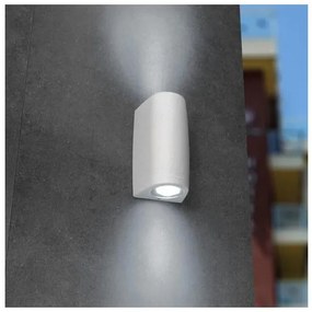 Απλίκα Φωτιστικό Τοίχου 2xGU10 3,5W IP55 Marta Eurolamp-145-26271-Γκρι 145-26271