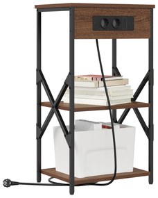 vidaXL Κομοδίνο με ράφι Καφέ δρυς 41 x 31 x 76 εκ. Επεξεργασμένο ξύλο