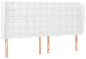 vidaXL Κεφαλάρι με Πτερύγια Λευκό 183x23x118/128 εκ. Συνθετικό Δέρμα