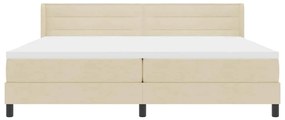 vidaXL Κρεβάτι box spring με στρώμα με στρώμα Κρεμ 200 x 200 cm