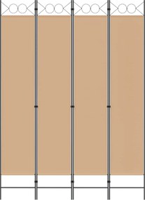 vidaXL 4-Πίνακας Διαχωριστικός Μπεζ 160 x 220 cm Ύφασμα
