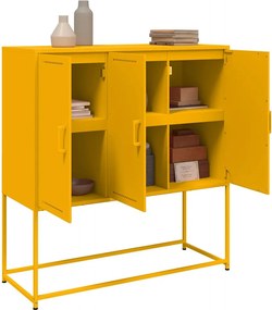 vidaXL Μπουφές Μουσταρδί 100,5x39x107 εκ. από Ατσάλι