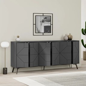 Μπουφές Dune Megapap χρώμα ανθρακί 184x35x77,4εκ.