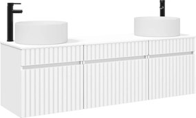 vidaXL Σετ Ντουλαπιών Μπάνιου 3 τμχ. Λευκό 157 x 44,5 x 80 cm