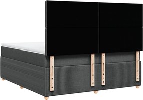 vidaXL Κρεβάτι Boxspring με Στρώμα Σκούρο Γκρι 180x200 εκ Υφασμάτιν