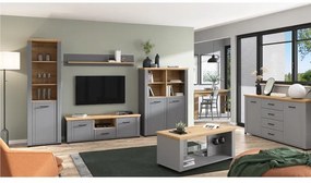 Ράφι τοίχου Valencia Artisan Oak - Γκρί Μάτ 146x19.5x24 εκ. 146x19.5x24 εκ.