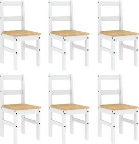 vidaXL Σετ Τραπεζαρίας 7 Τεμαχίων Panama από Μασίφ Ξύλο Πεύκου Λευκό