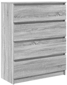 Sideboard Grey Sonoma 80x35x99 cm Ξύλινο μηχανουργικό ξύλο - Γκρι